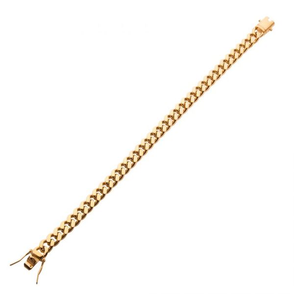 INOX Men's 18K Gold Plated Cuban Bracelet 001-420-03106 Elgin's