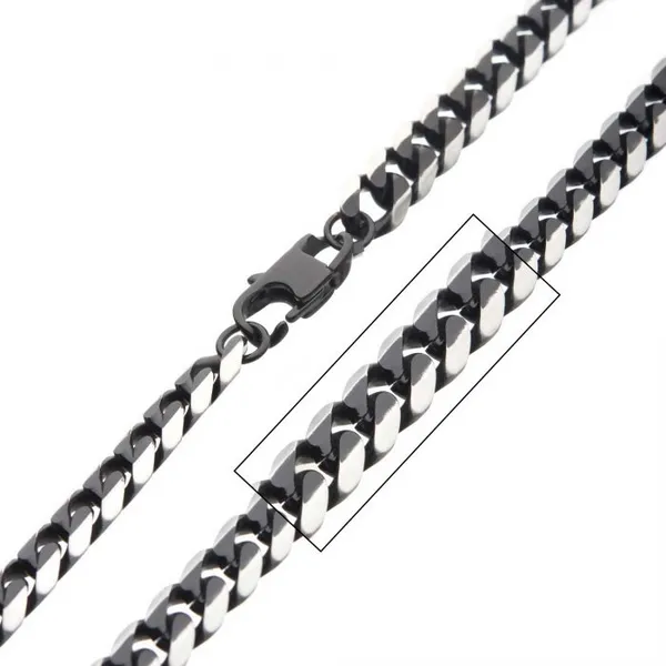 Men's Stainless Steel Black Curb Chain Bracelet Image 4 Elgin's Fine Jewelry Baton Rouge, LA