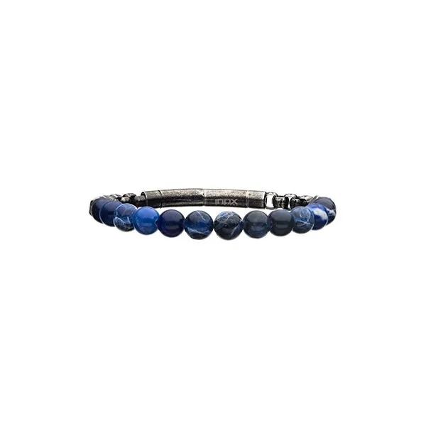 Men's Sodalite Beads and Box Chain Bracelet Elgin's Fine Jewelry Baton Rouge, LA