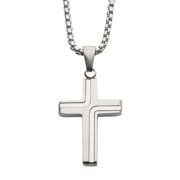 Men's Stainless Steel Cross Necklace Elgin's Fine Jewelry Baton Rouge, LA