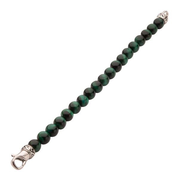 Green Tiger Eye Stone Bead Bracelet Image 3 Elgin's Fine Jewelry Baton Rouge, LA