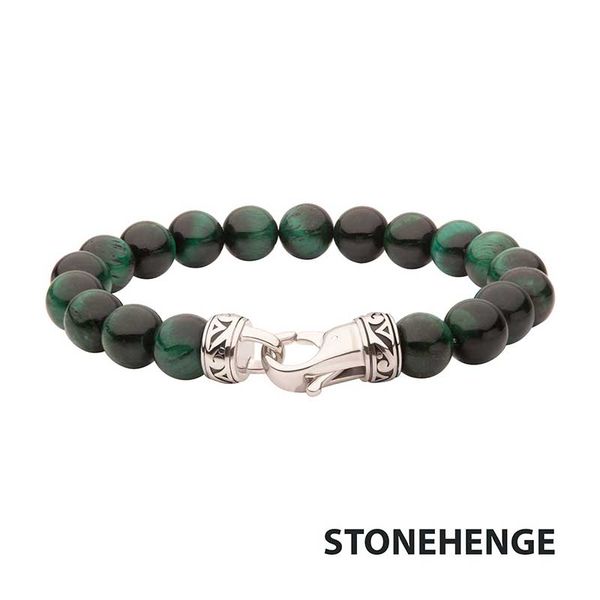 Green Tiger Eye Stone Bead Bracelet Elgin's Fine Jewelry Baton Rouge, LA