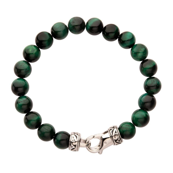 Green Tiger Eye Stone Bead Bracelet Elgin's Fine Jewelry Baton Rouge, LA