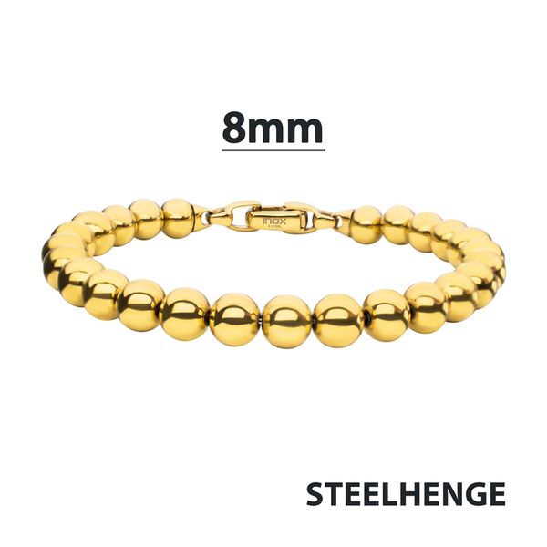 Inox Gold Finish Bead Bracelet Elgin's Fine Jewelry Baton Rouge, LA