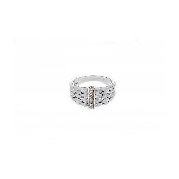 PiyaRo Italian Sterling Silver and 14K Yellow Gold Diamond Ring Elgin's Fine Jewelry Baton Rouge, LA