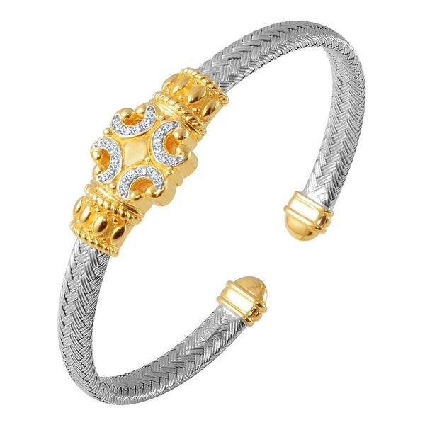 Sterling Silver and Gold Finish Bracelet with Gemstones Elgin's Fine Jewelry Baton Rouge, LA