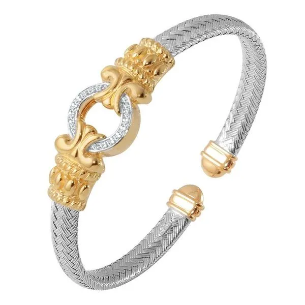 Sterling Silver and Gold Finish Bracelet with Gemstones Elgin's Fine Jewelry Baton Rouge, LA