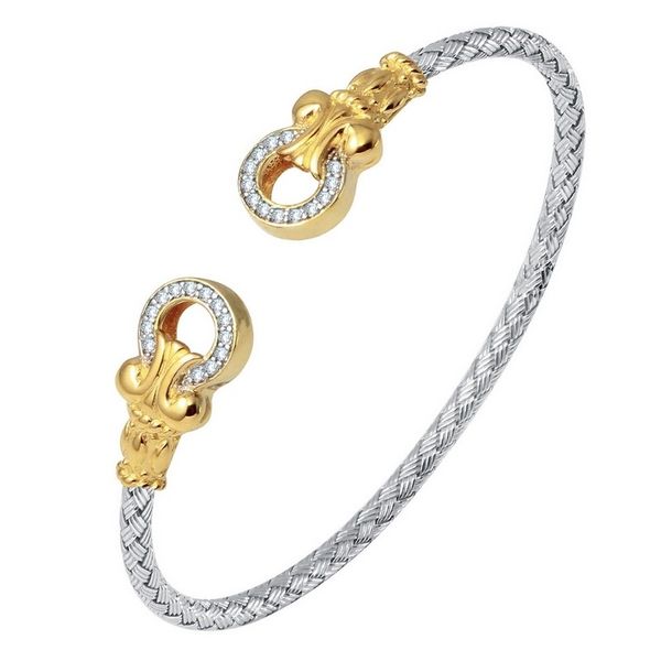 Sterling Silver and Gold Finish Bracelet with Gemstones Elgin's Fine Jewelry Baton Rouge, LA