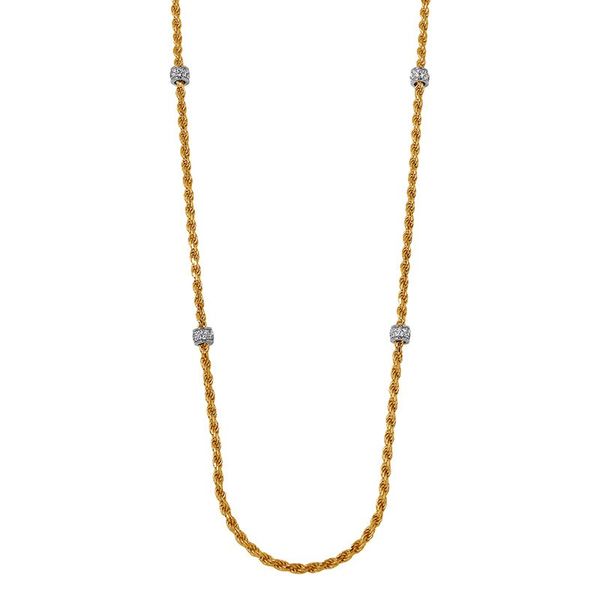 Gold Finish Sterling Silver Chain with Crystal Accents Elgin's Fine Jewelry Baton Rouge, LA