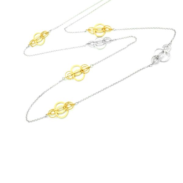 Sterling Silver and Gold Finish Station Necklace Elgin's Fine Jewelry Baton Rouge, LA