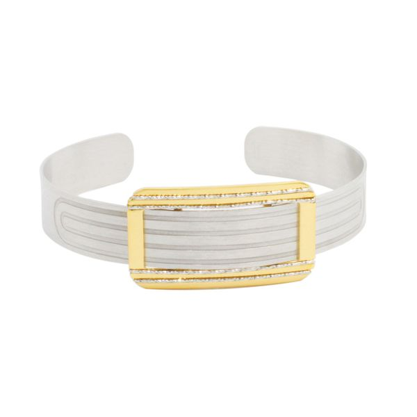 Sterling Silver and Gold Finish Buckle Bracelet Elgin's Fine Jewelry Baton Rouge, LA