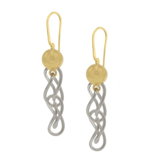 Sterling Silver and Gold Finish Devorah Dangle Earrings Elgin's Fine Jewelry Baton Rouge, LA