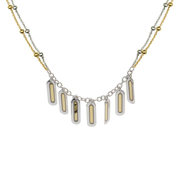 Sterling Silver and Gold Finish Beatrice Necklace Elgin's Fine Jewelry Baton Rouge, LA