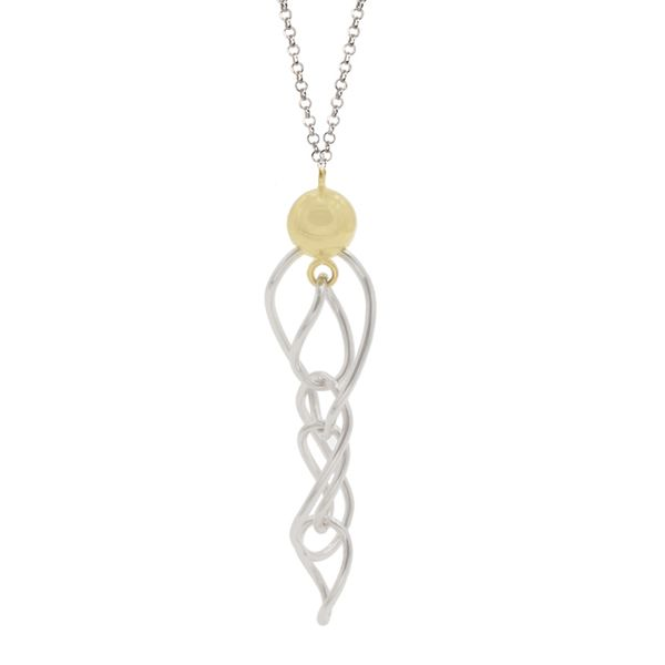 Sterling Silver and Gold Finish Necklace Elgin's Fine Jewelry Baton Rouge, LA