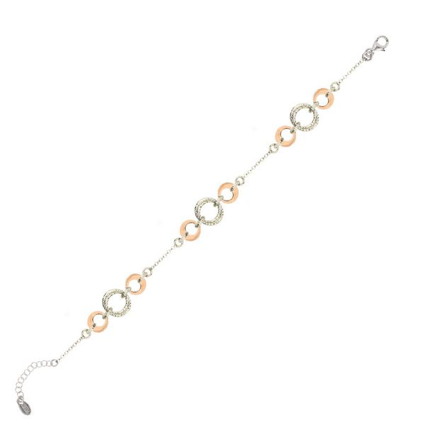 Sterling Silver and Rose Gold Finish Really Cool Bracelet Elgin's Fine Jewelry Baton Rouge, LA