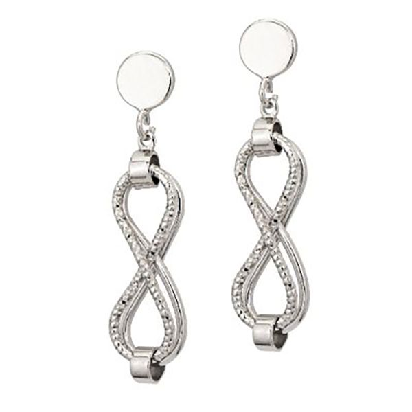 Sterling Silver Infinity Link Earrings Elgin's Fine Jewelry Baton Rouge, LA