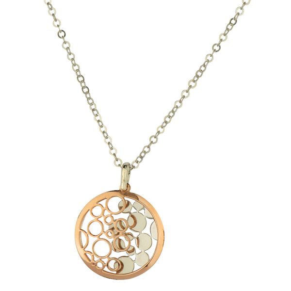 Sterling Silver and Rose Gold Finish Tiny Bubbles Necklace Elgin's Fine Jewelry Baton Rouge, LA