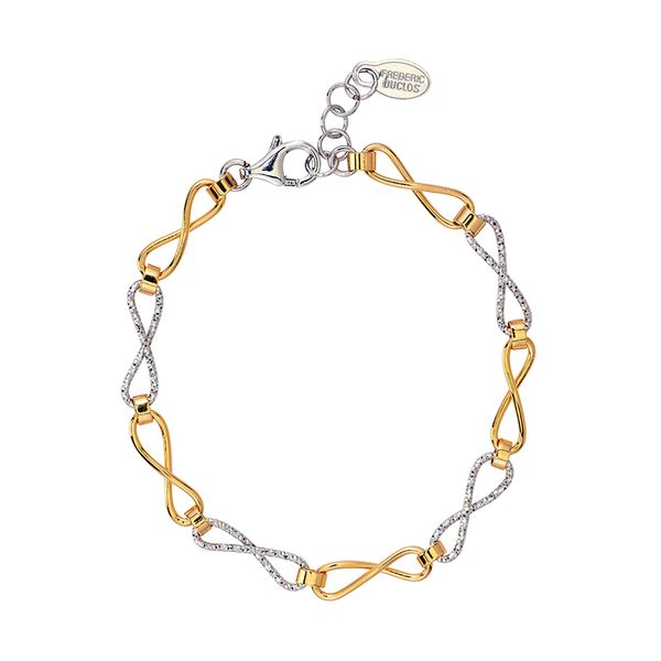 Sterling Silver and Gold Finish Infinity Bracelet Elgin's Fine Jewelry Baton Rouge, LA