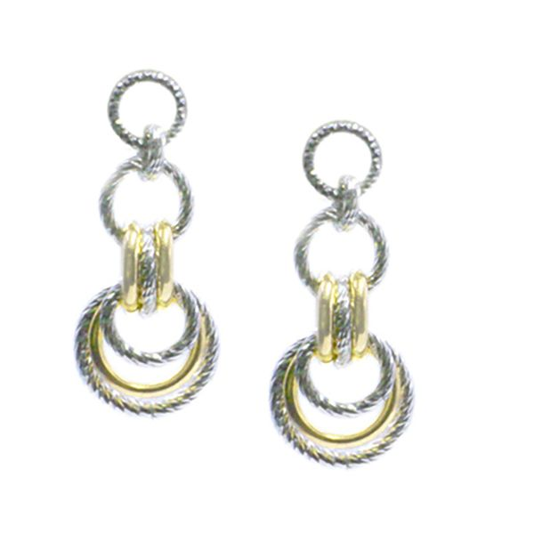 Sterling Silver and Yellow Gold Finish Circles Extraordinaire Earrings Elgin's Fine Jewelry Baton Rouge, LA