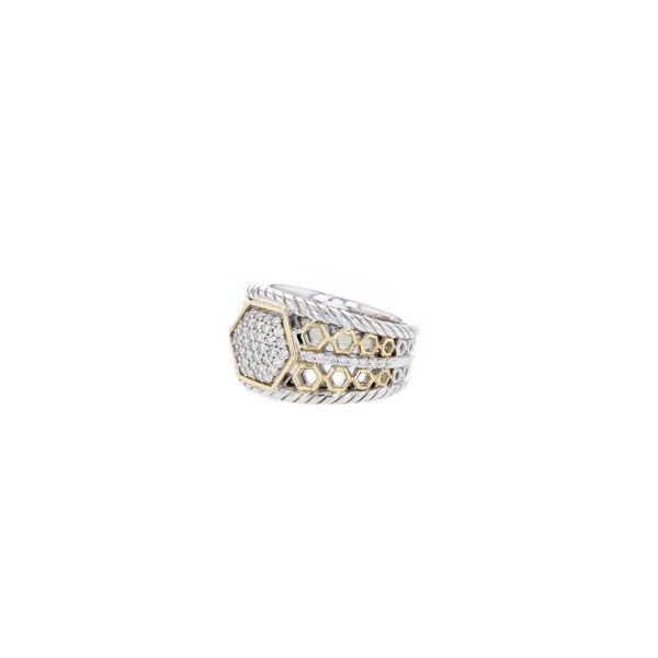 PiyaRo Sterling Silver and Yellow Gold Diamond Ring Image 2 Elgin's Fine Jewelry Baton Rouge, LA