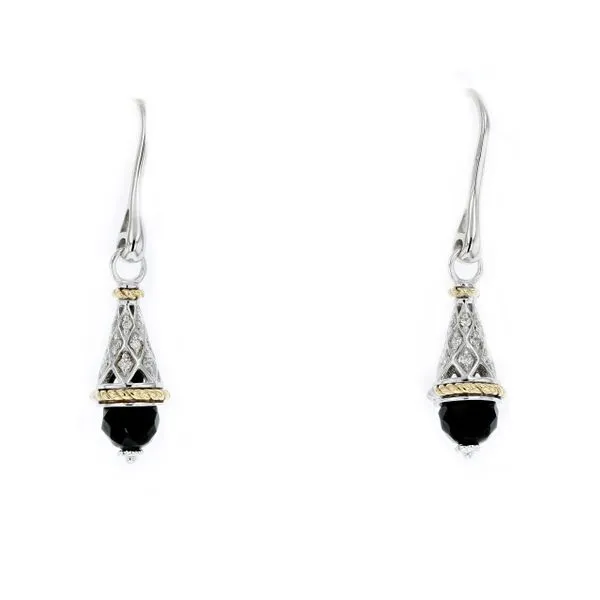 PiyaRo Italian Sterling Silver and Onyx Earrings Elgin's Fine Jewelry Baton Rouge, LA