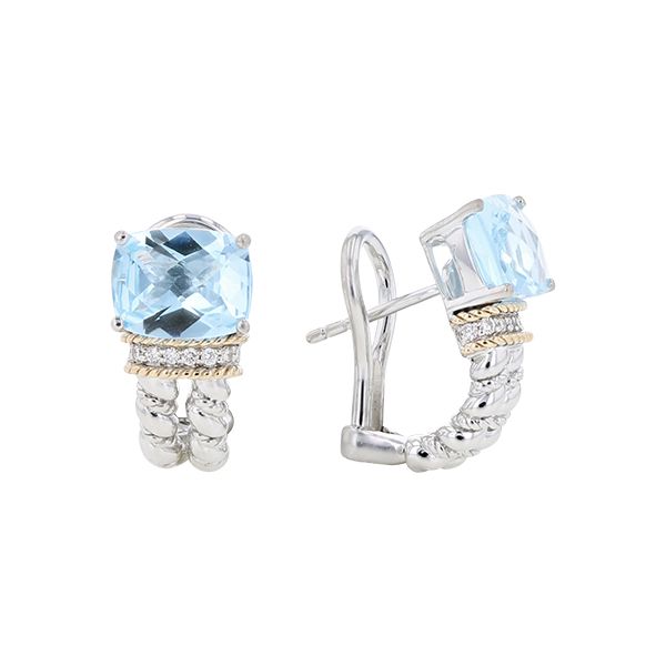 PiyaRo Italian Sterling Silver and Blue Topaz Earrings Elgin's Fine Jewelry Baton Rouge, LA