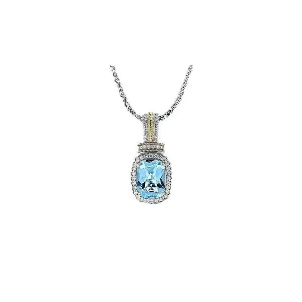 PiyaRo Sterling Silver and Gold Diamond Necklace Elgin's Fine Jewelry Baton Rouge, LA
