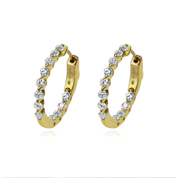 Anna Zuckerman Yellow Gold Finish and Crystalline Anastasia Earrings Elgin's Fine Jewelry Baton Rouge, LA