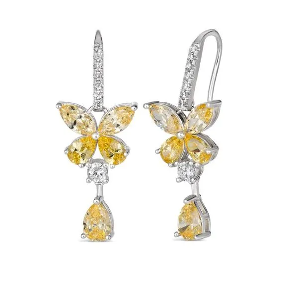 Anna Zuckerman Platinum Finish Olivia Butterfly Earrings Elgin's Fine Jewelry Baton Rouge, LA