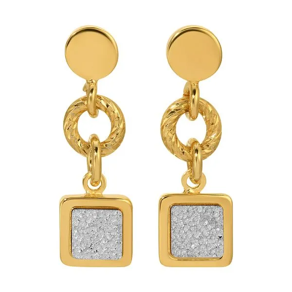 Frederic Duclos Applique Square Affair Earrings Elgin's Fine Jewelry Baton Rouge, LA