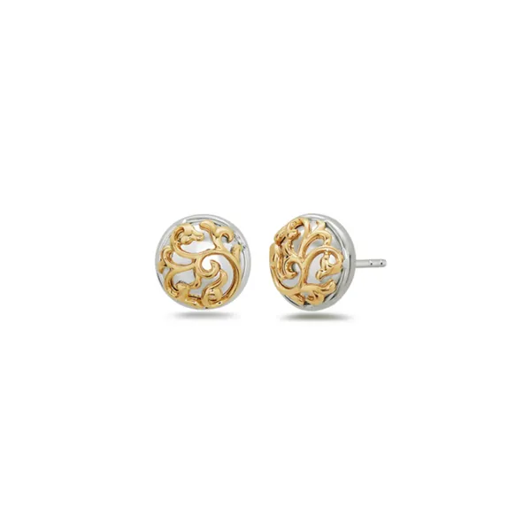 Charles Krypell Sterling Silver and 18kt Gold Earrings Elgin's Fine Jewelry Baton Rouge, LA