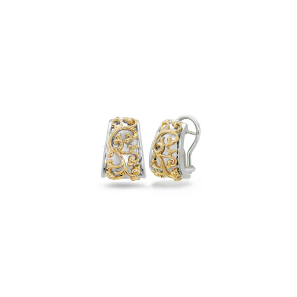 Charles Krypell Sterling Silver and 18kt Gold Earrings Elgin's Fine Jewelry Baton Rouge, LA