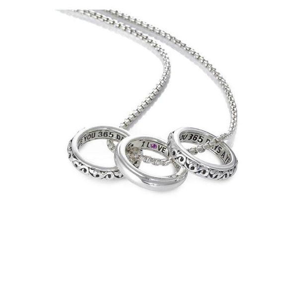 Charles Krypell Sterling Silver Three Ring Necklace Elgin's Fine Jewelry Baton Rouge, LA