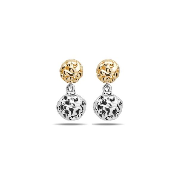 Charles Krypell Sterling Silver and 18kt Gold Earrings Elgin's Fine Jewelry Baton Rouge, LA