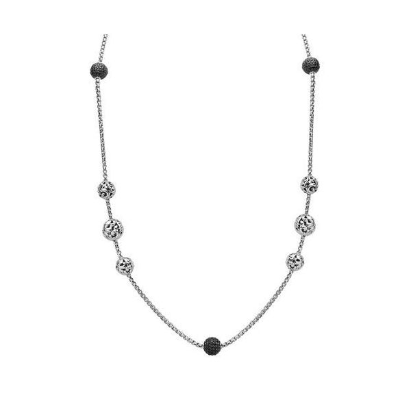 Charles Krypell Sterling Silver and Black Sapphire Necklace Elgin's Fine Jewelry Baton Rouge, LA