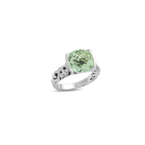 Charles Krypell Sterling Silver and Green Amethyst Ring Elgin's Fine Jewelry Baton Rouge, LA