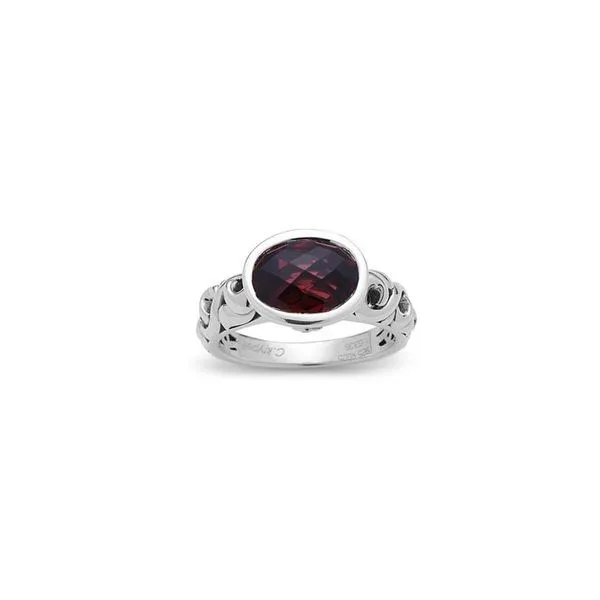 Charles Krypell Sterling Silver Garnet Ring Elgin's Fine Jewelry Baton Rouge, LA