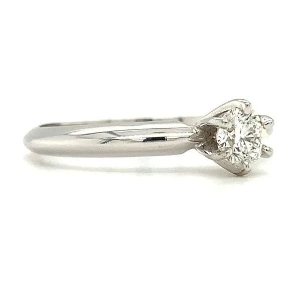 14K White Gold Round Brilliant Diamond Solitaire Engagement Ring Image 2 Ellsworth Jewelers Ellsworth, ME