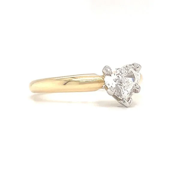14K Yellow Gold Heart Shape Diamond Solitaire Engagement Ring Image 2 Ellsworth Jewelers Ellsworth, ME