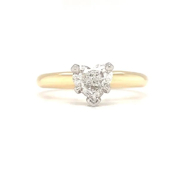 14K Yellow Gold Heart Shape Diamond Solitaire Engagement Ring Ellsworth Jewelers Ellsworth, ME