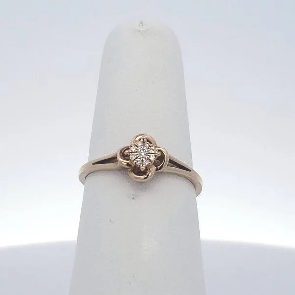 14K Yellow Gold Cluster Flower Ring with Round Diamonds Ellsworth Jewelers Ellsworth, ME