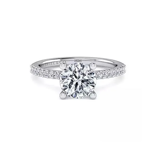 14K White Gold Round Diamond Engagement Ring Ellsworth Jewelers Ellsworth, ME