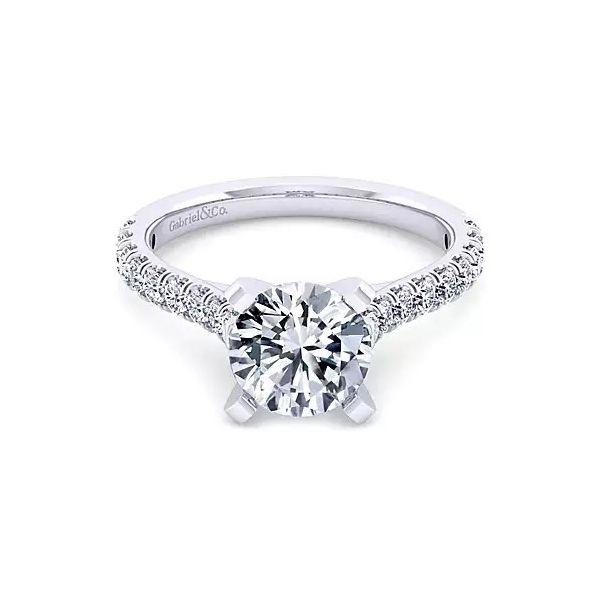 14K White Gold Round Diamond Engagement Ring Ellsworth Jewelers Ellsworth, ME