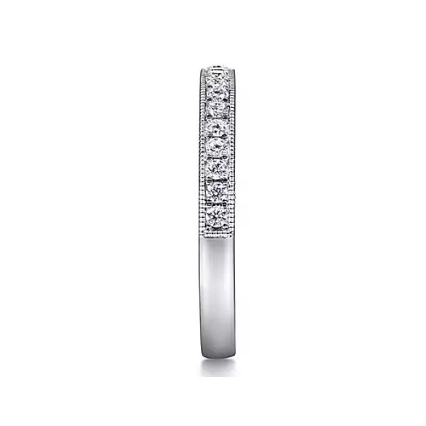 14K White Gold Micro Pavé Channel Diamond Wedding Band Image 4 Ellsworth Jewelers Ellsworth, ME