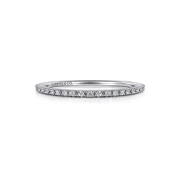 14K White Gold Prong Set Diamond Wedding Band Ellsworth Jewelers Ellsworth, ME