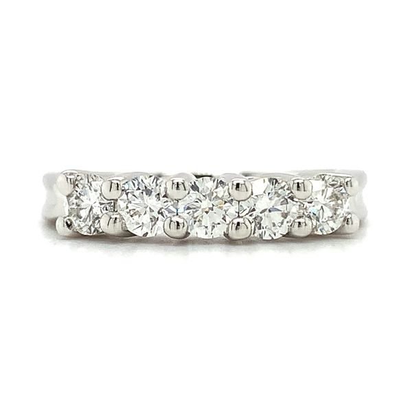 14K White Gold Five-Stone Diamond Anniversary Ring Image 4 Ellsworth Jewelers Ellsworth, ME