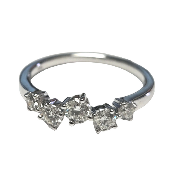 14K White 5 Stone Diamond Fashion Ring Ellsworth Jewelers Ellsworth, ME