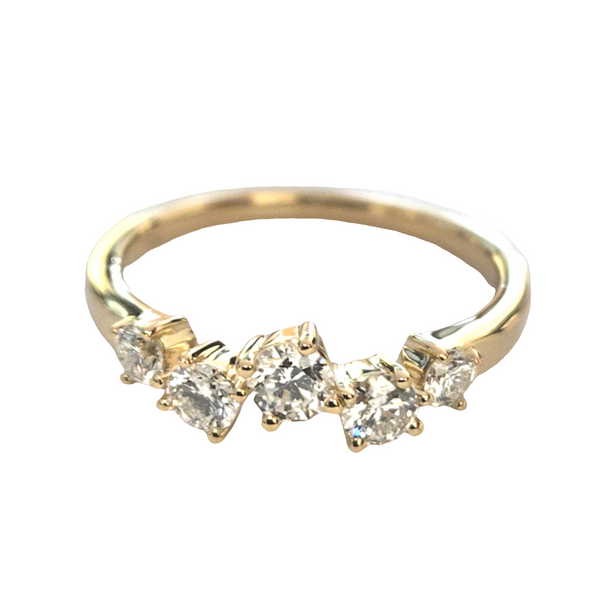 14K Yellow 5 Stone Diamond Ring Ellsworth Jewelers Ellsworth, ME