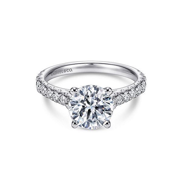 14K White Gold Diamond Engagement Semi-Mount Ring Ellsworth Jewelers Ellsworth, ME