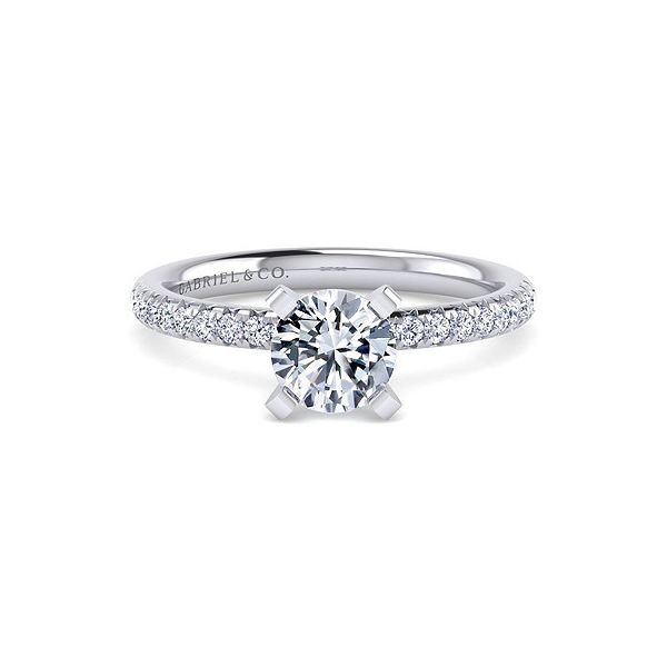 14K White Gold Diamond Engagement Semi-Mount Ring Ellsworth Jewelers Ellsworth, ME